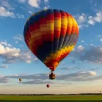 Un volo di una mongolfiera in cielo