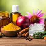 Antibiotici naturali e boccette di estratti