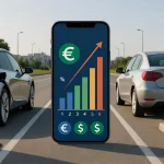 Immagine su quanto costa mantenere un'auto con smartphone con grafico delle spese