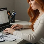 Dottoressa che si occupa di salute online
