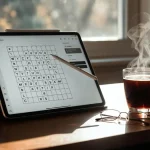 Giochi di enigmistica con cruciverbo online e una tazza di caffè