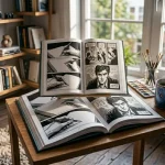 Libri di graphic novel in un soggiorno moderno