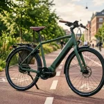 Una bici a pedalata assistita su una pista ciclabile cittadina