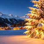 Albero di Natale sulla neve