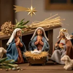 Immagine sdi un presepe tradizionale con le statuette