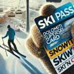 Skipass con sfondo di piste da sci