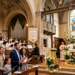 Interpretazione di canti pasquali durante una celebrazione di Pasqua