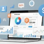 Immagine di un laptop con un sito web monetizzato con adsense e altre piattaforme
