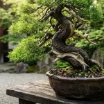 Primo piano di pianta di bonsai