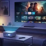Proiettore per tv in un salotto di casa