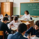 Immagine di scuola che applica divieto degli smartphone in classe