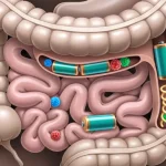 Illustrazione sul microbiota dell’intestino umano