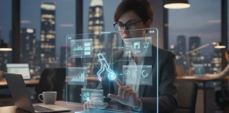 Illustrazione futuristica di Openclaw, un assistente AI digitale che lavora su più schermi