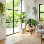 Interno di appartamento con piante che purificano l'aria