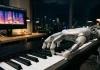 Mano robotica che suona il pianoforte