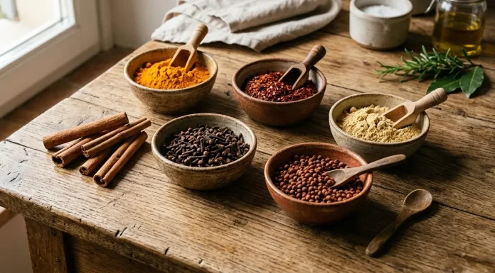 Spezie: nomi, proprietà e uso in cucina